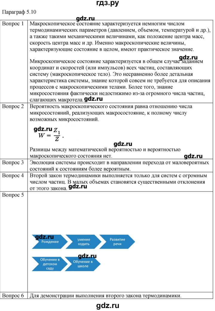 ГДЗ по физике 10 класс Мякишев молекулярная физика. термодинамика Углубленный уровень глава 5 / вопросы. параграф - 10, Решебник