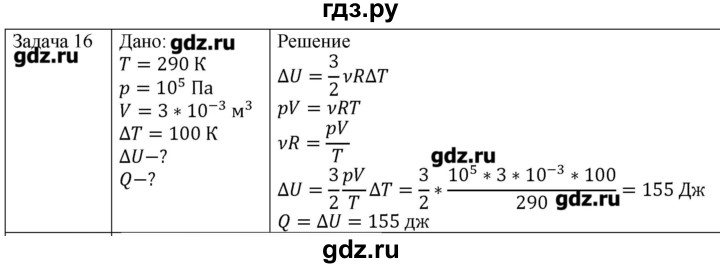 ГДЗ по физике 10 класс Мякишев молекулярная физика. термодинамика Углубленный уровень глава 5 / упражнение 4 - 16, Решебник