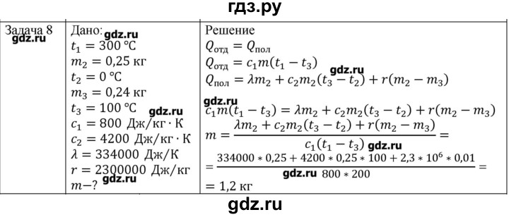 ГДЗ по физике 10 класс Мякишев молекулярная физика. термодинамика Углубленный уровень глава 8 / упражнение 7 - 8, Решебник