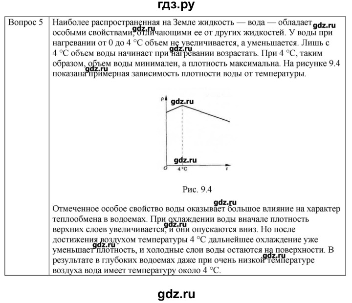 ГДЗ по физике 10 класс Мякишев молекулярная физика. термодинамика Углубленный уровень глава 9 / вопросы. параграф - 3, Решебник