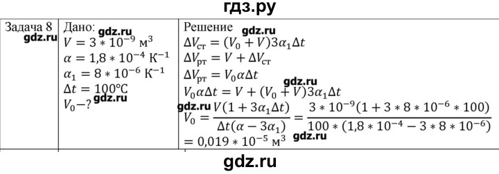 ГДЗ по физике 10 класс Мякишев молекулярная физика. термодинамика Углубленный уровень глава 9 / упражнение 8 - 8, Решебник