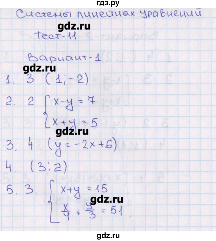 ГДЗ по алгебре 8 класс Кузнецова тематические тесты ОГЭ  тест 11. вариант - 1, Решебник