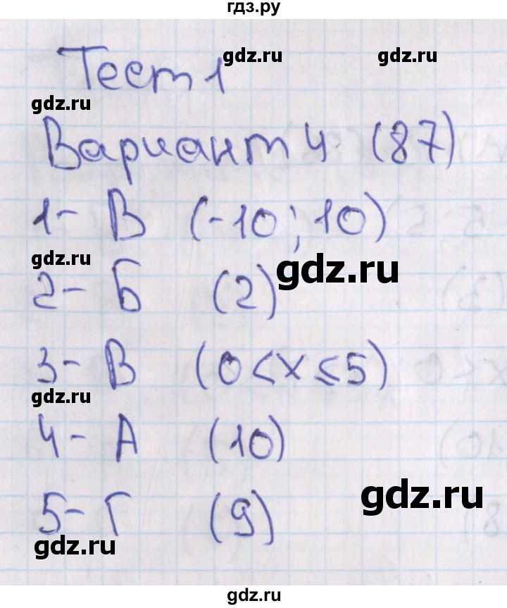 ГДЗ по алгебре 7‐9 класс Мордкович тесты Базовый уровень 9 класс / тест 1. вариант - 4, Решебник 2