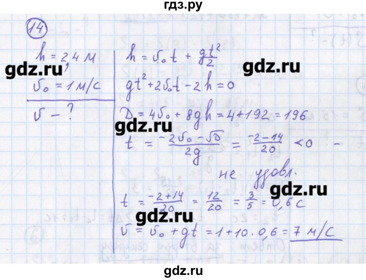 ГДЗ по физике 10‐11 класс Громцева сборник задач  глава 1 / параграф 14 - 14, Решебник