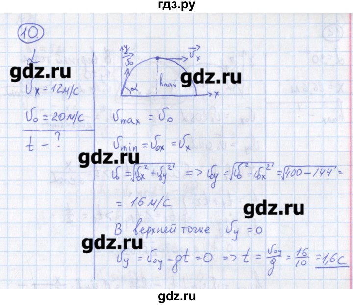 ГДЗ по физике 10‐11 класс Громцева сборник задач  глава 1 / параграф 18 - 10, Решебник