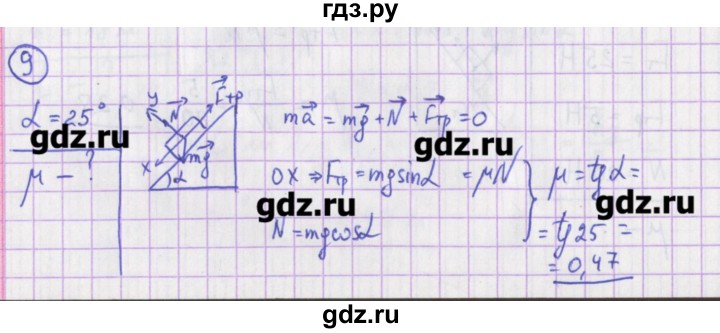 ГДЗ по физике 10‐11 класс Громцева сборник задач (Мякишев)  глава 2 / параграф 16 - 9, Решебник