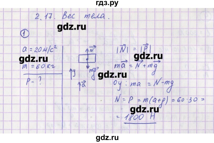 ГДЗ по физике 10‐11 класс Громцева сборник задач  глава 2 / параграф 17 - 1, Решебник