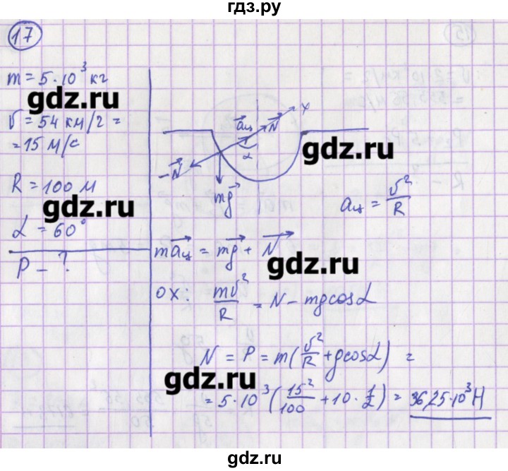 ГДЗ по физике 10‐11 класс Громцева сборник задач  глава 2 / параграф 17 - 17, Решебник