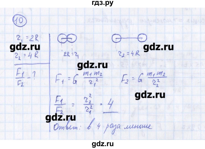 ГДЗ по физике 10‐11 класс Громцева сборник задач  глава 2 / параграф 7 - 10, Решебник
