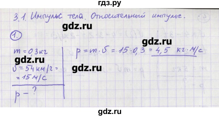 ГДЗ по физике 10‐11 класс Громцева сборник задач  глава 3 / параграф 1 - 1, Решебник