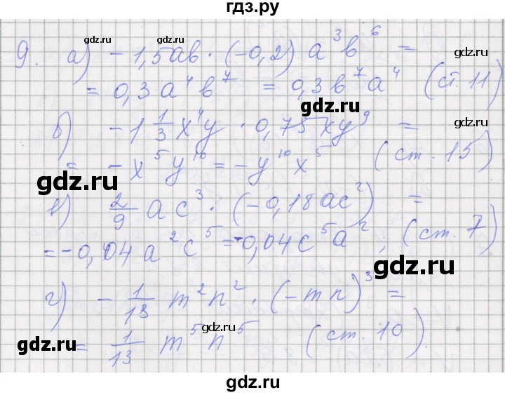 ГДЗ по алгебре 7 класс Миндюк рабочая тетрадь  параграф 20 - 9, Решебник