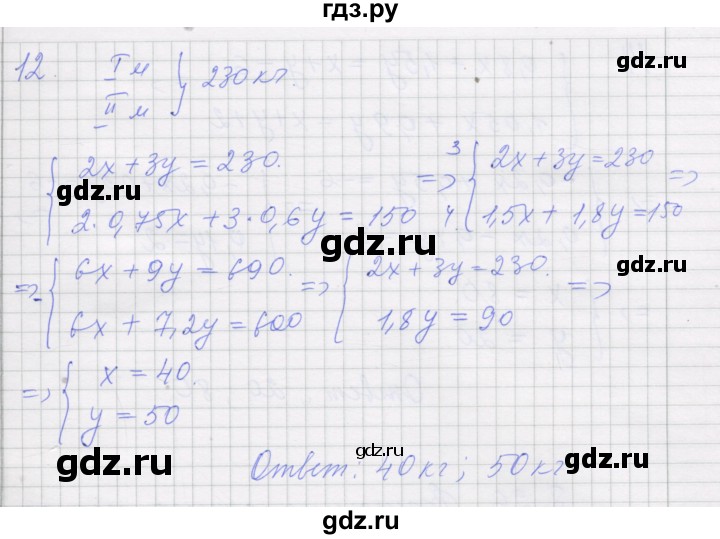 ГДЗ по алгебре 7 класс Миндюк рабочая тетрадь  параграф 40 - 12, Решебник