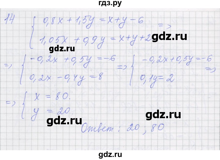 ГДЗ по алгебре 7 класс Миндюк рабочая тетрадь  параграф 40 - 14, Решебник