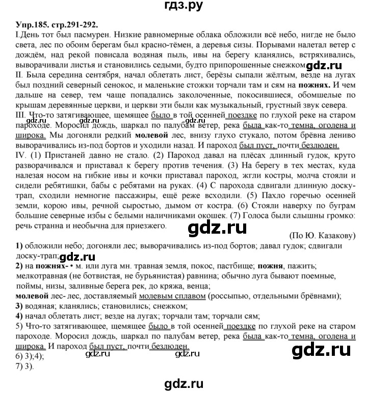 ГДЗ по русскому языку 11 класс Гусарова  Базовый и углубленный уровень упражнение - 185, Решебник к учебнику 2019