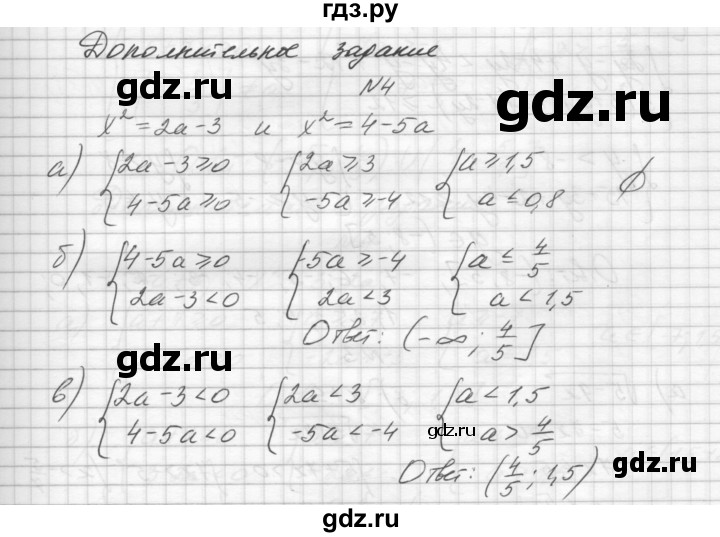 ГДЗ по алгебре 8 класс Звавич дидактические материалы  контрольная работа / К-9 / вариант 1 - 4, Решебник №1