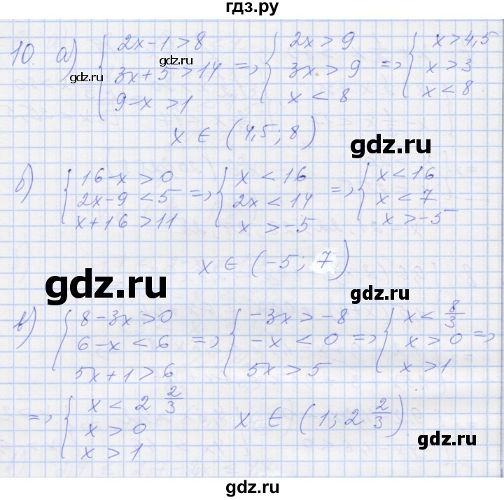 ГДЗ по алгебре 8 класс Миндюк рабочая тетрадь  параграф 32 - 10, Решебник №1