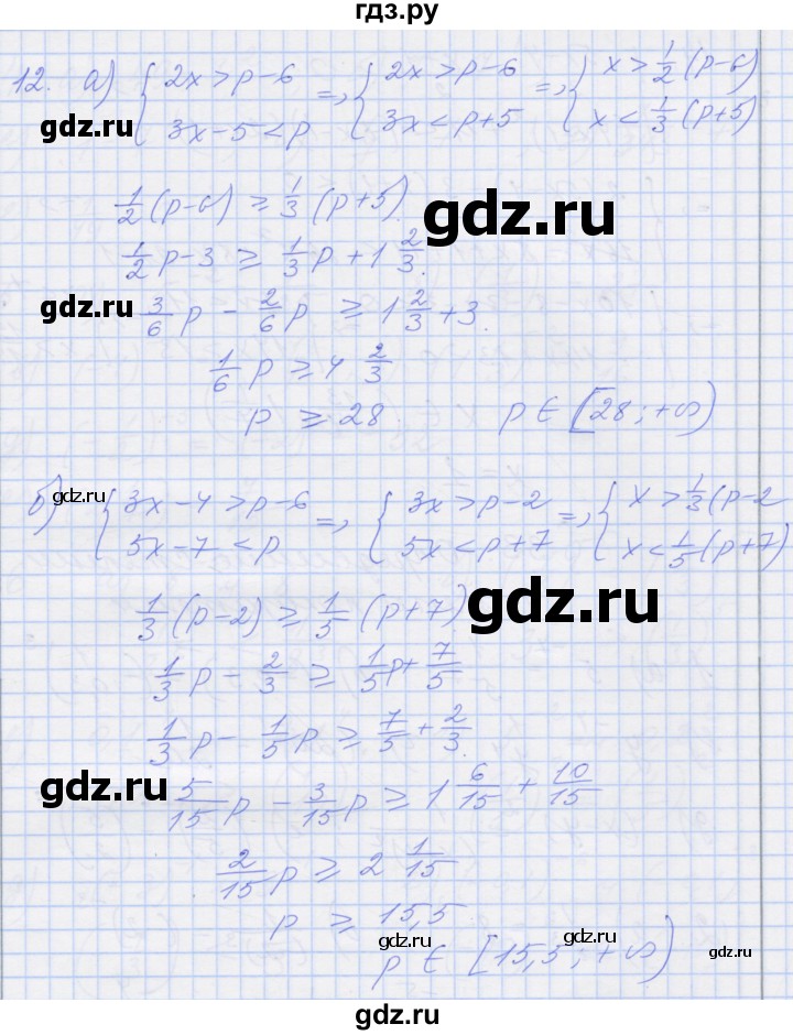 ГДЗ по алгебре 8 класс Миндюк рабочая тетрадь  параграф 32 - 12, Решебник №1