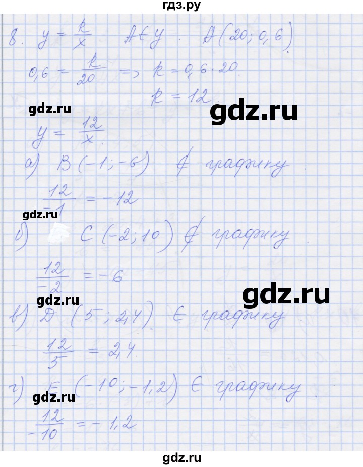 ГДЗ по алгебре 8 класс Миндюк рабочая тетрадь  параграф 8 - 8, Решебник №1