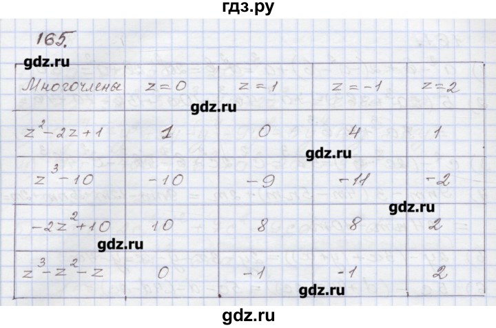 ГДЗ по алгебре 7 класс Муравин рабочая тетрадь  задание - 165, Решебник