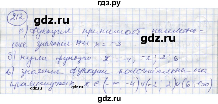 ГДЗ по алгебре 8 класс Минаева рабочая тетрадь  упражнение - 212, Решебник №1