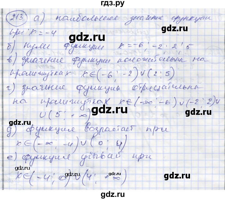 ГДЗ по алгебре 8 класс Минаева рабочая тетрадь  упражнение - 213, Решебник №1