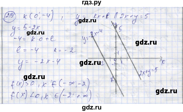 ГДЗ по алгебре 8 класс Минаева рабочая тетрадь  упражнение - 219, Решебник №1