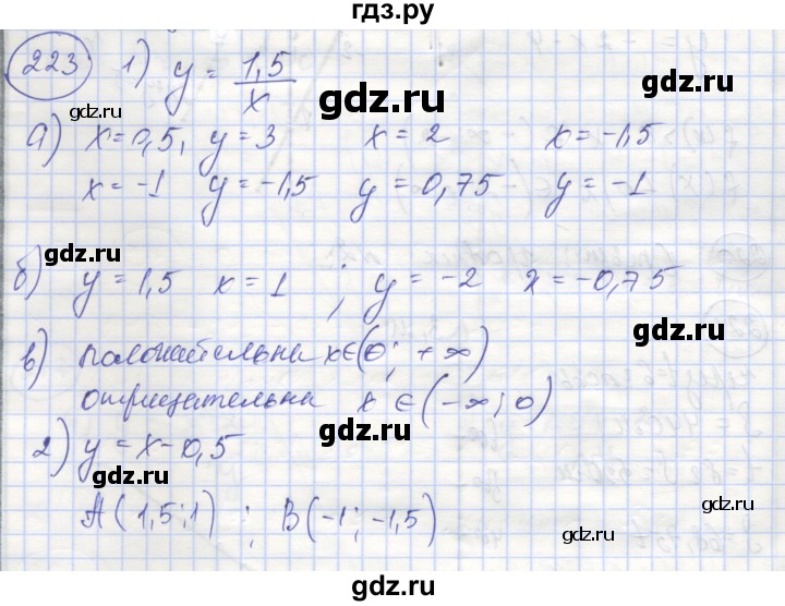 ГДЗ по алгебре 8 класс Минаева рабочая тетрадь  упражнение - 223, Решебник №1