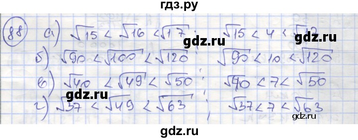 ГДЗ по алгебре 8 класс Минаева рабочая тетрадь  упражнение - 88, Решебник №1