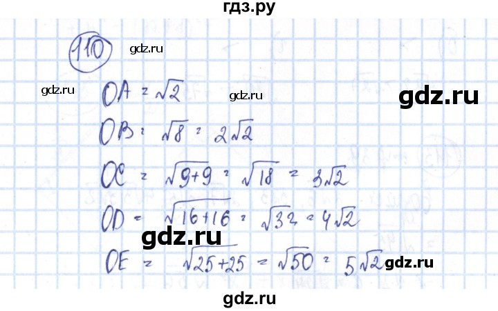 ГДЗ по алгебре 8 класс Минаева рабочая тетрадь  упражнение - 110, Решебник №3