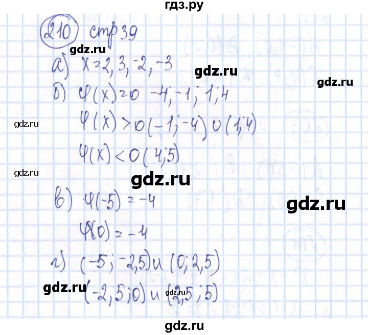 ГДЗ по алгебре 8 класс Минаева рабочая тетрадь  упражнение - 210, Решебник №3