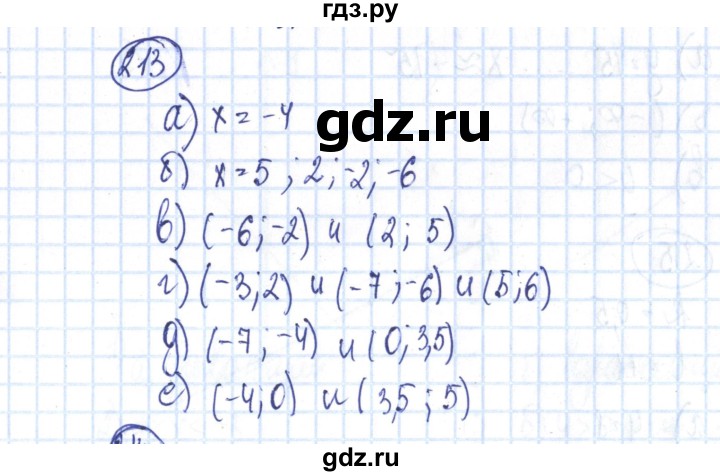 ГДЗ по алгебре 8 класс Минаева рабочая тетрадь  упражнение - 213, Решебник №3