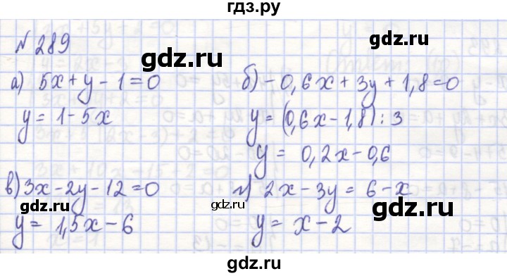 ГДЗ по алгебре 7 класс Потапов рабочая тетрадь (Никольский)  задание - 289, Решебник