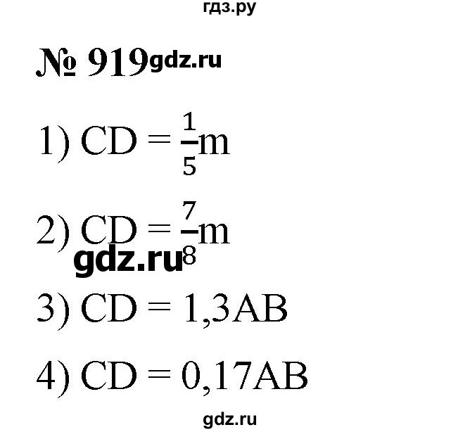 ГДЗ по математике 6 класс Ткачева   упражнение - 919, Решебник