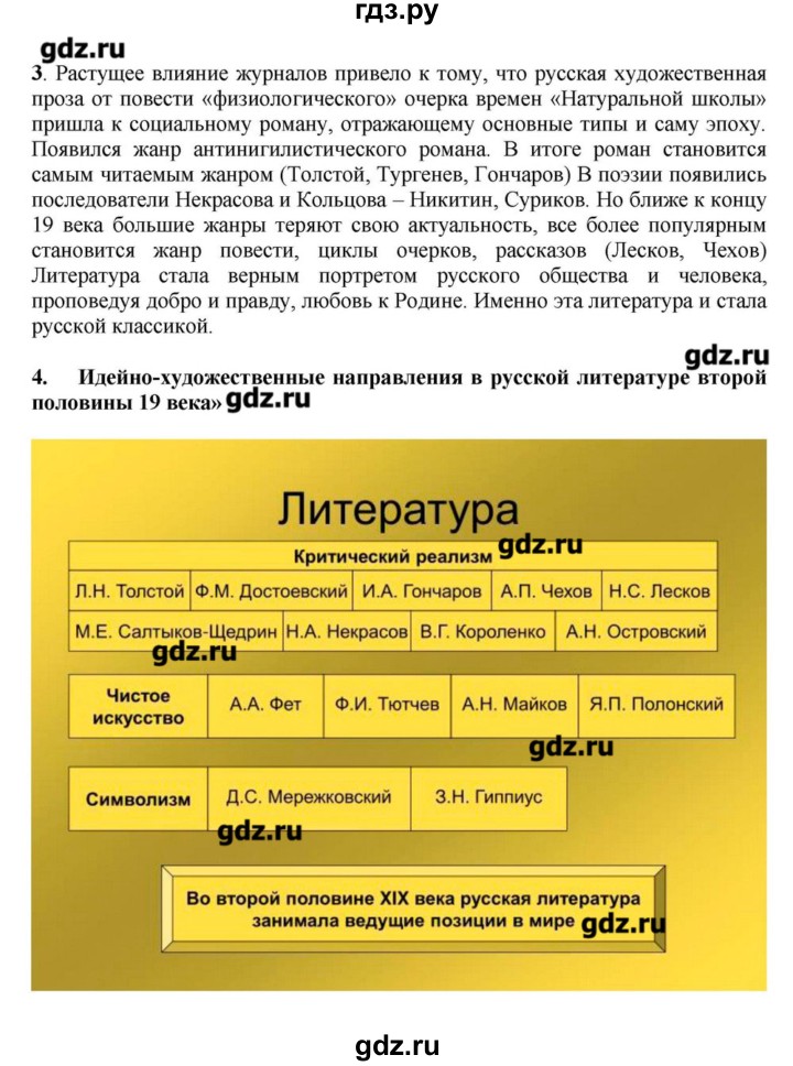 ГДЗ по литературе 10 класс Зинин  Базовый уровень часть 1. страница - 134, Решебник