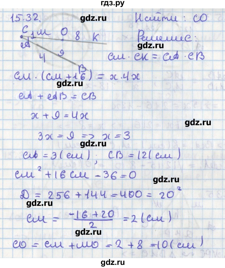 ГДЗ по геометрии 8 класс Мерзляк  Углубленный уровень параграф 15 - 15.32, Решебник