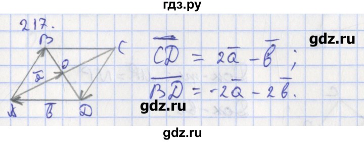 ГДЗ по геометрии 8 класс Мищенко рабочая тетрадь (к учебнику Атанасяна)  задача - 217, Решебник