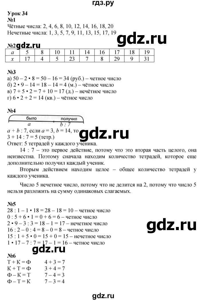 ГДЗ по математике 2 класс Петерсон   часть 2 - Урок 34, Решебник к учебнику 2023 (Учусь учиться)