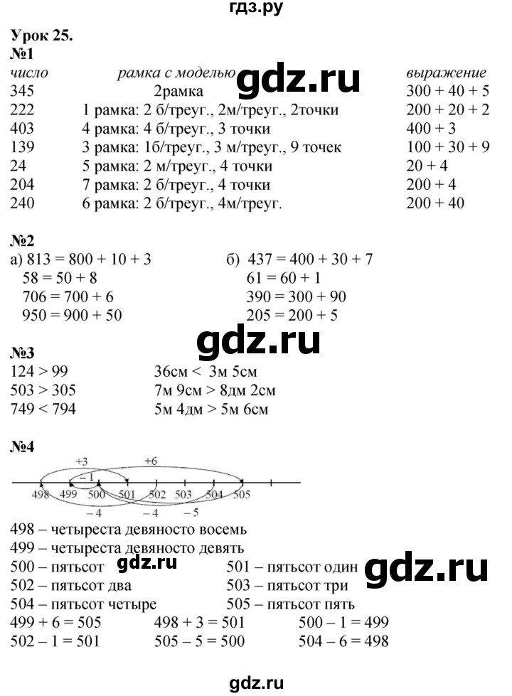 ГДЗ по математике 2 класс Петерсон   часть 1 - Урок 25, Решебник №1 к учебнику 2016 (Учусь учиться)