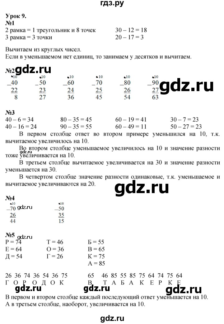 ГДЗ по математике 2 класс Петерсон  Углубленный уровень часть 1 - Урок 9, Решебник №1 2016 (Учусь учиться)