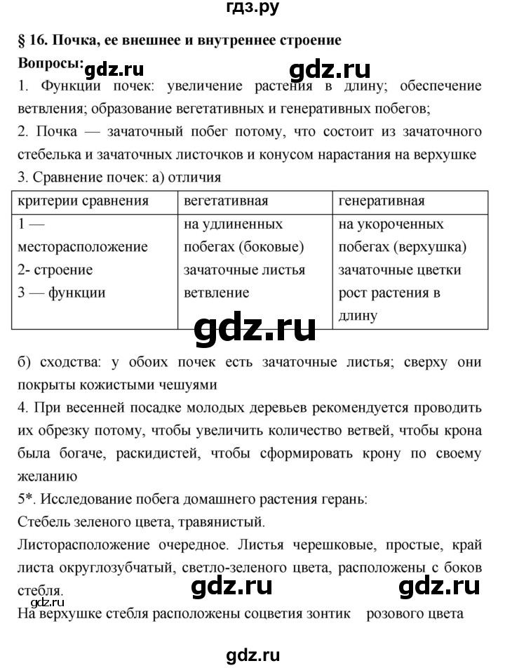ГДЗ по биологии 7 класс Пономарева   параграф - 16, Решебник 2