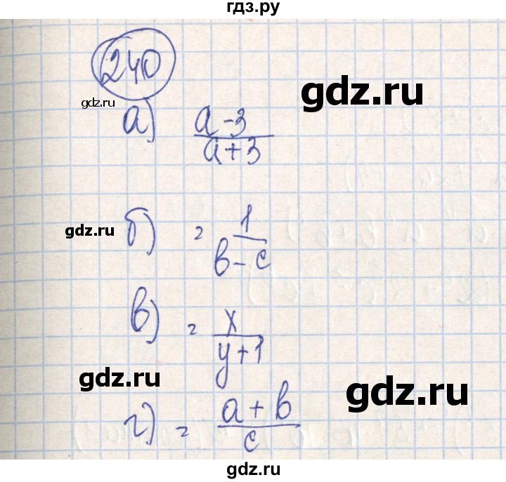 ГДЗ по алгебре 7 класс Минаева рабочая тетрадь  упражнение - 240, Решебник №2