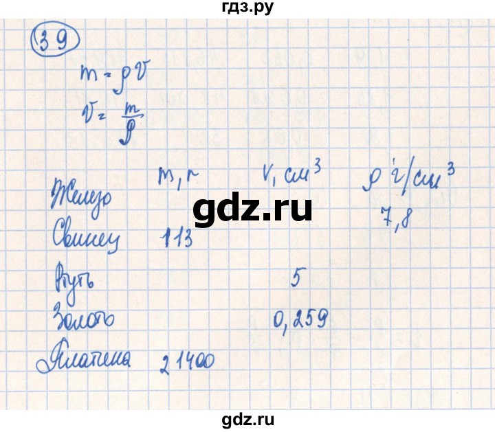 ГДЗ по алгебре 7 класс Минаева рабочая тетрадь  упражнение - 39, Решебник №2