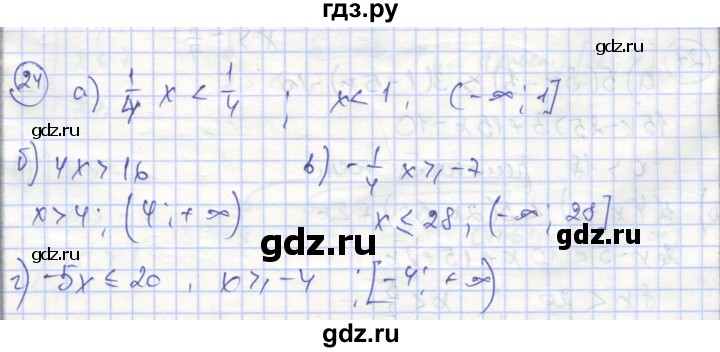 ГДЗ по алгебре 9 класс Минаева рабочая тетрадь  упражнение - 24, Решебник №1