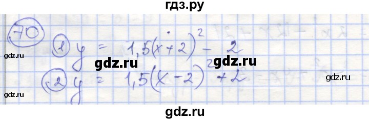 ГДЗ по алгебре 9 класс Минаева рабочая тетрадь  упражнение - 70, Решебник №1
