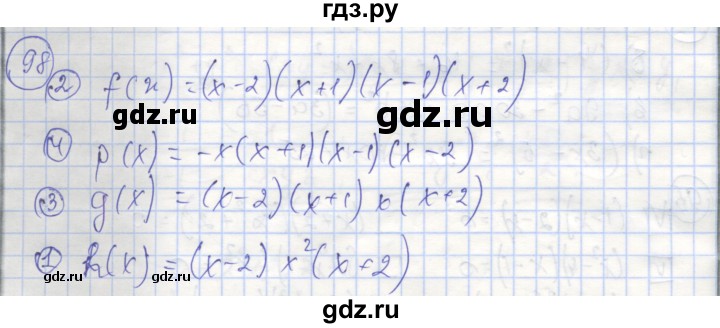 ГДЗ по алгебре 9 класс Минаева рабочая тетрадь  упражнение - 98, Решебник №1