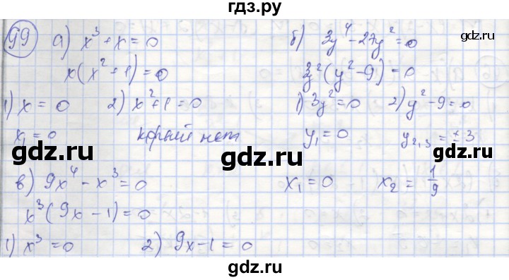 ГДЗ по алгебре 9 класс Минаева рабочая тетрадь  упражнение - 99, Решебник №1