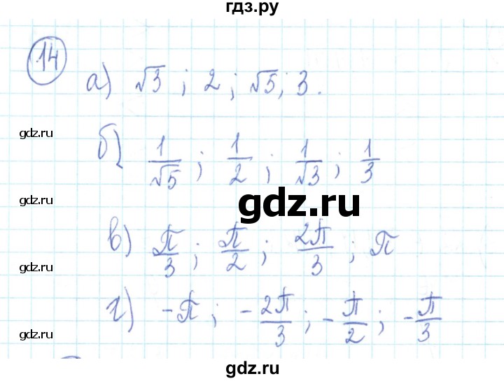 ГДЗ по алгебре 9 класс Минаева рабочая тетрадь  упражнение - 14, Решебник №2