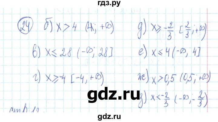 ГДЗ по алгебре 9 класс Минаева рабочая тетрадь  упражнение - 24, Решебник №2