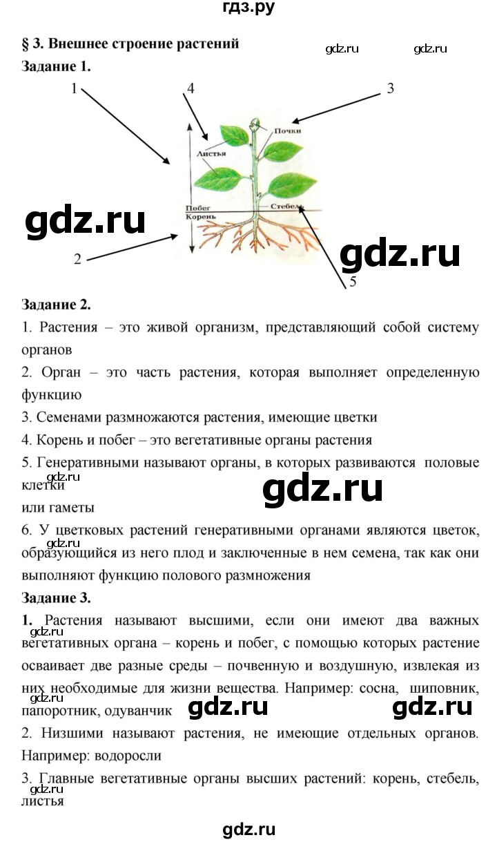 ГДЗ по биологии 7 класс Пономарева рабочая тетрадь  параграф - 3, Решебник