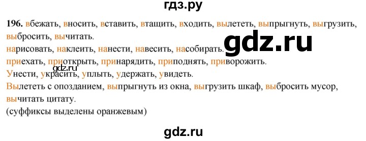 ГДЗ по русскому языку 5 класс Янченко рабочая тетрадь Скорая помощь (Ладыженская)  упражнение - 196, Решебник 2019